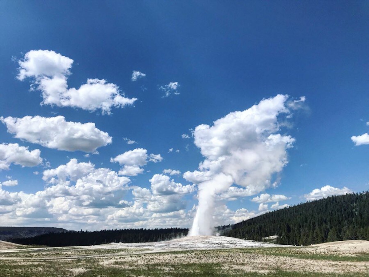 [美國-黃石國家公園(Yellowstone)-景點] 必訪/自然界的定時鬧鐘，準時噴發的老忠實溫泉（Old Faithful）