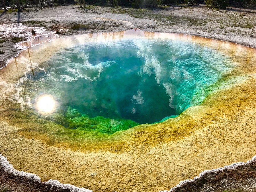 [美國-黃石國家公園(Yellowstone)-景點] 必訪/像發亮的綠寶石，牽牛花溫泉大稜鏡（Morning glory pool）